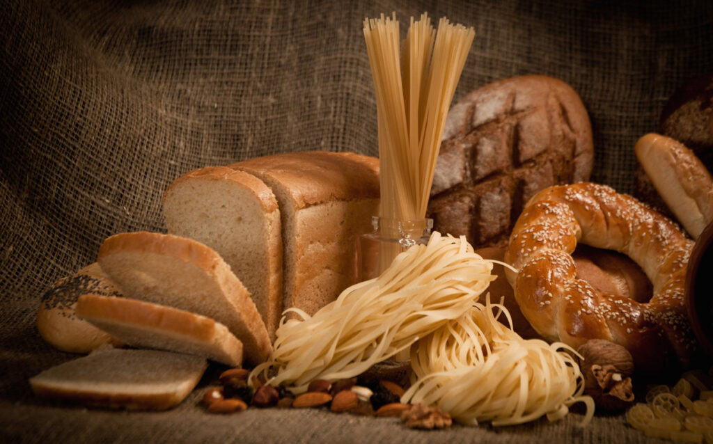 pasta and bread